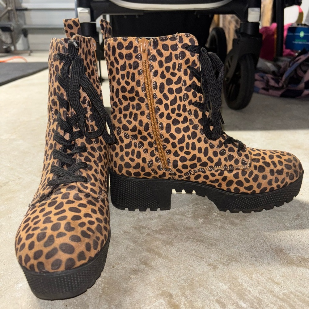 Leopard Print Ankle Boots
